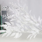 Artificial White Flower Plant Wedding Bouquet Decoration Silk Flower Home Vase Decor Willow Leaf Green Grass Fake Flowers