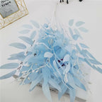 Artificial White Flower Plant Wedding Bouquet Decoration Silk Flower Home Vase Decor Willow Leaf Green Grass Fake Flowers