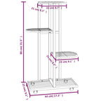 Soporte para Flores de 4 Niveles con Ruedas de Hierro