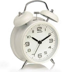 4 Inch Twin Bell Loud Alarm Clock Metal Frame 3D Dial with Backlight Battery Operate Desk Table Alarm Clock for Home and Office