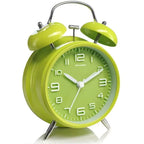 4 Inch Twin Bell Loud Alarm Clock Metal Frame 3D Dial with Backlight Battery Operate Desk Table Alarm Clock for Home and Office