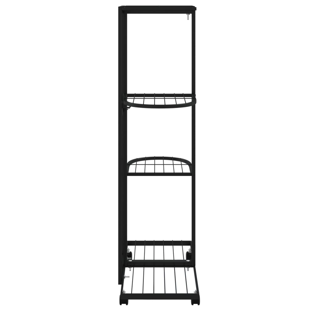 Soporte para Flores de 4 Niveles con Ruedas de Hierro