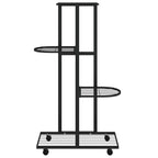 Soporte para Flores de 4 Niveles con Ruedas de Hierro