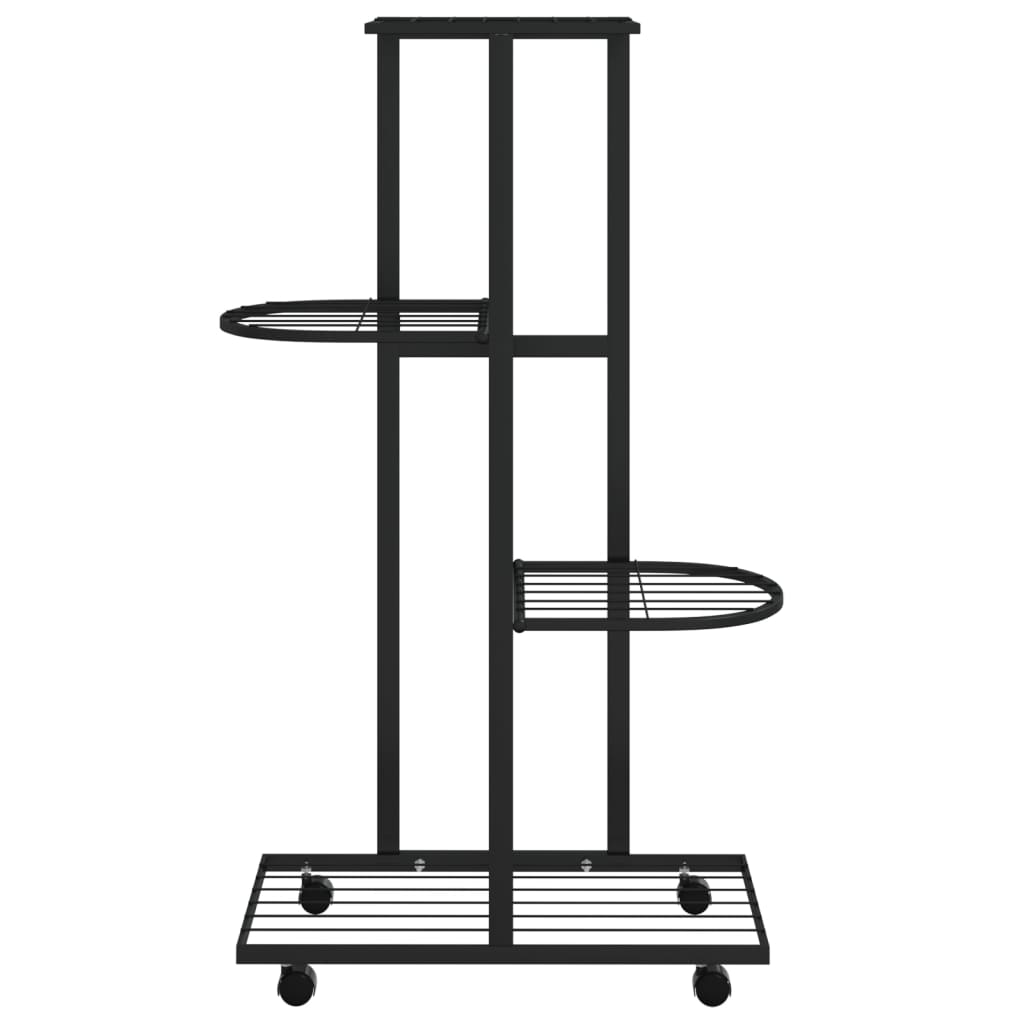Soporte para Flores de 4 Niveles con Ruedas de Hierro