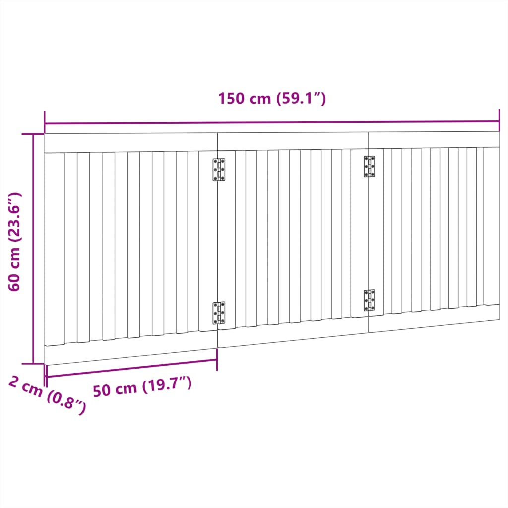 valla mascota madera 3 piezas 150 cm