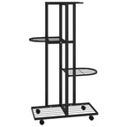 Soporte para Flores de 4 Niveles con Ruedas de Hierro
